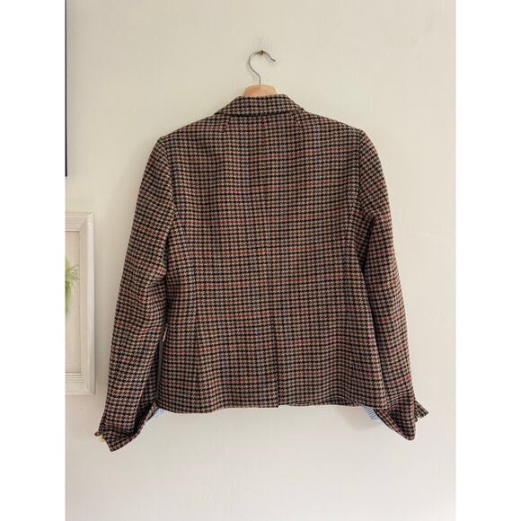 J. CREW Wool Blend Schoolboy Blazer in Camel Multi Houndstooth Size 6 - Picture 7 of 9